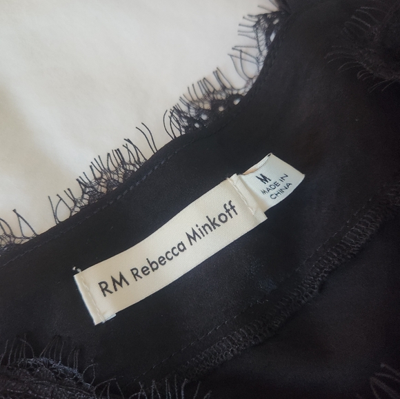 Rebecca Minkoff Black Lace Trim Midi Slip Dress Size M & S NWOT - Picture 6 of 16